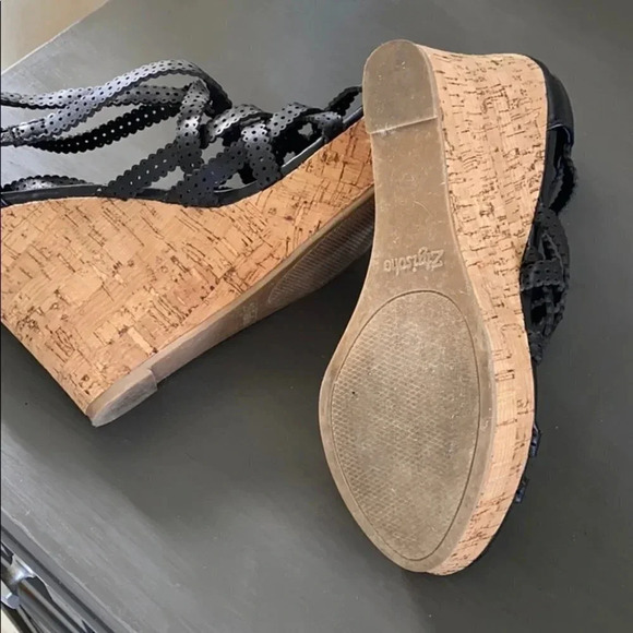 Zigisoho Black Larsen Platform Wedge Sandal 8 - Picture 7 of 7